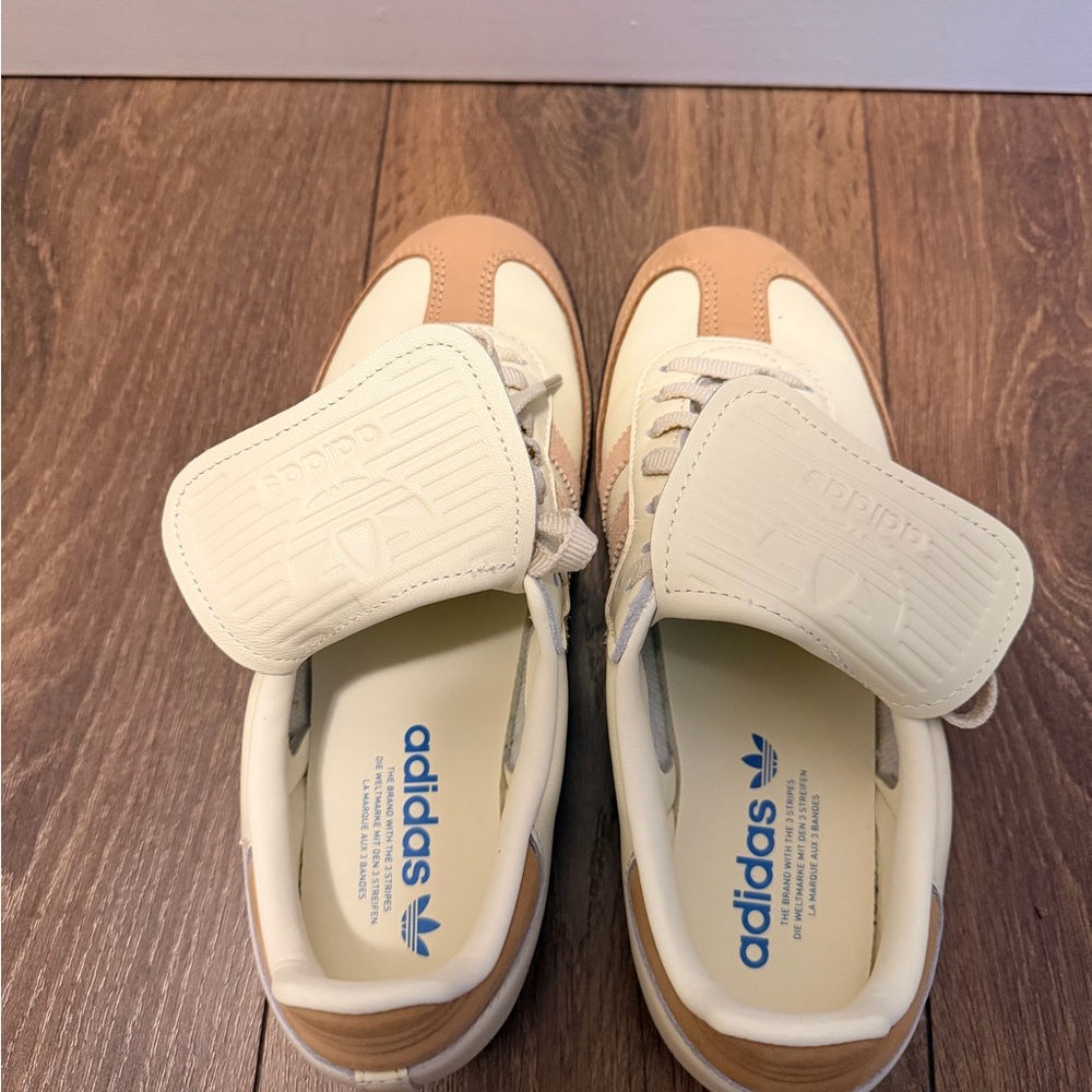 adidas Samba Sneakers in Cream and Brown - Picture 10 of 11